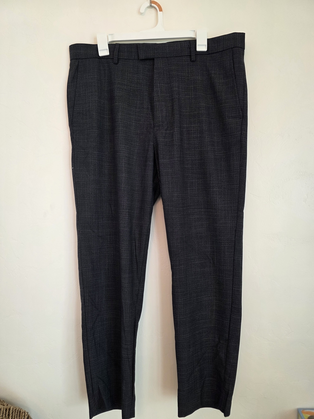 Banana Republic Men's Dark Gray Plaid Dress Pants